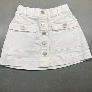 Crewcuts Girls White Denim Skirt | Size 5 | Adjustable Waist